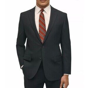 B By BROOKS BROTHERS Men's Classic-Fit Stretch Wool Blend Suit Jacket 38R Black